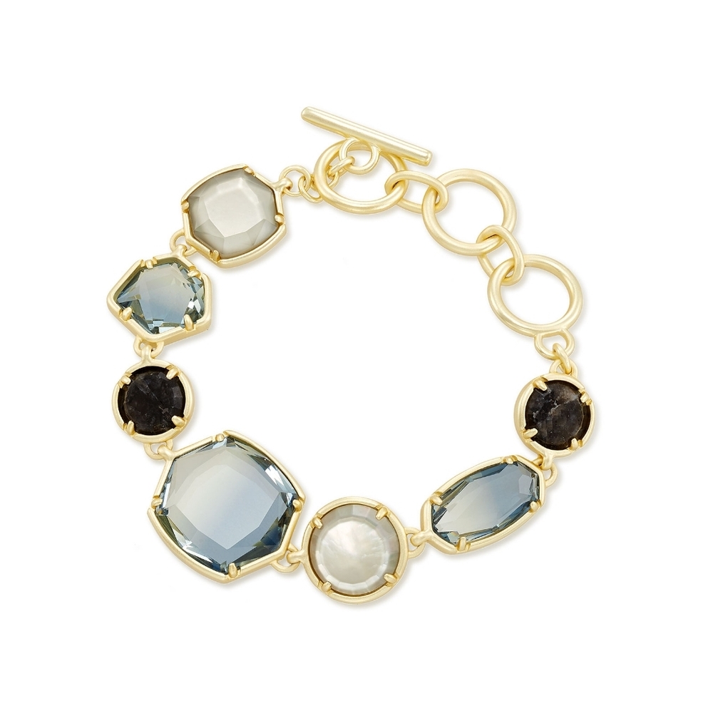 Kendra Scott Natalia Gold Link Bracelet Steel Gray